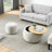 Round Storage Ottoman, 2 In 1 Function, Work As End Table And Ottoman,With Small Seat (25"X25"X14.7")-1952186147-1952186146