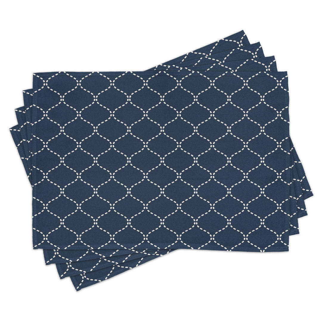 Platzmatten, Gitter-Muster, Geometrisch, Dark Blue Creme