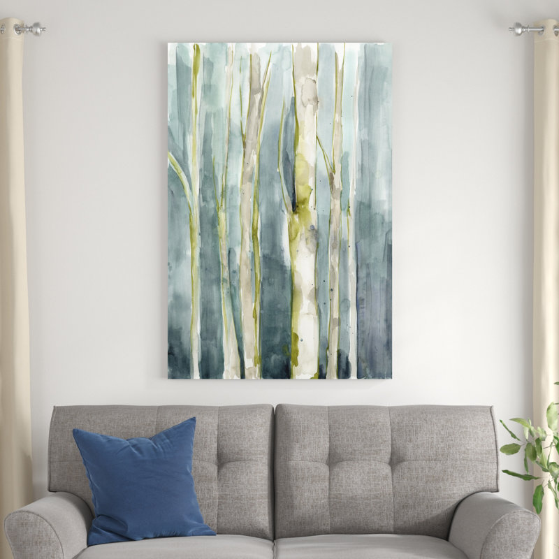 " Treeline Watercolor I " by Jennifer Goldberger Painting Print, 48" H x 32" W