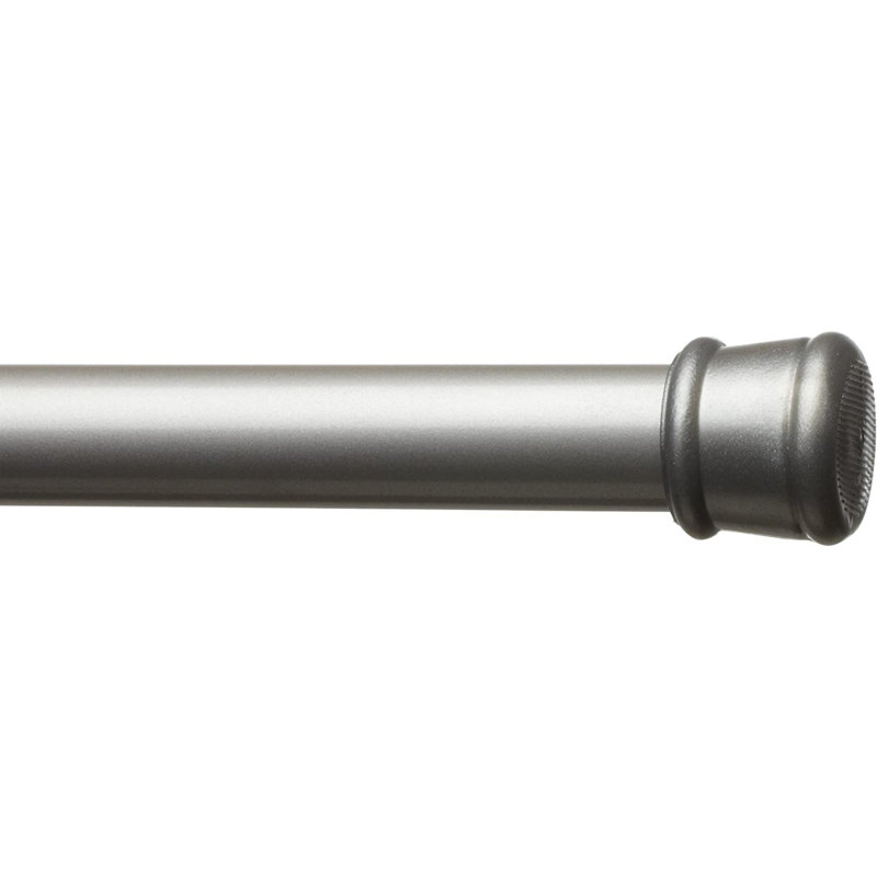 Adjustable Silver Steel Tension Shower Curtain Rod, 41-76 Inches