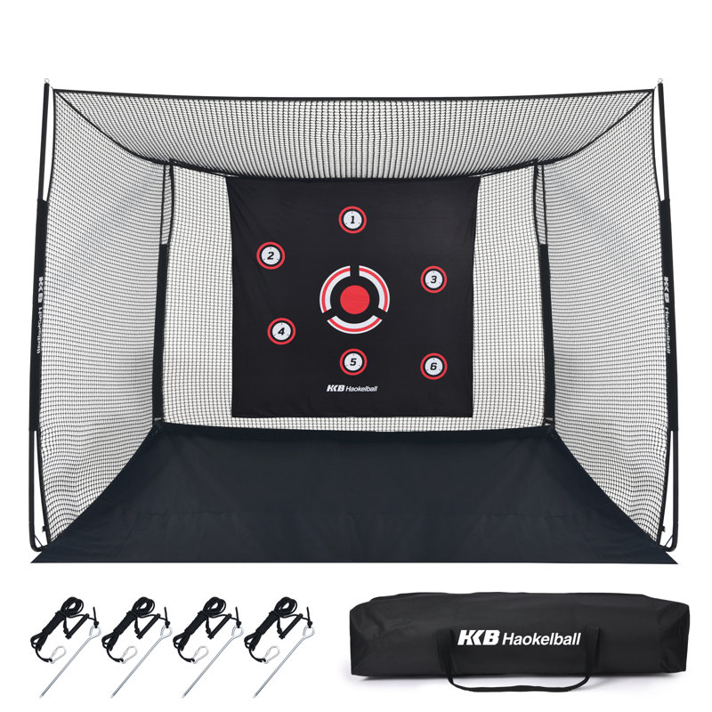 Cage de golf, filet de pratique de golf 10 x 8 x 6 pi avec tissu cible et sac de transport