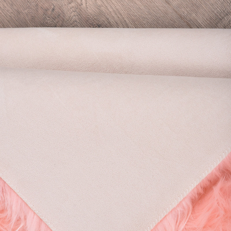 Tapis rose fait main, Rectangle 5 pi x 6 pi 6 po