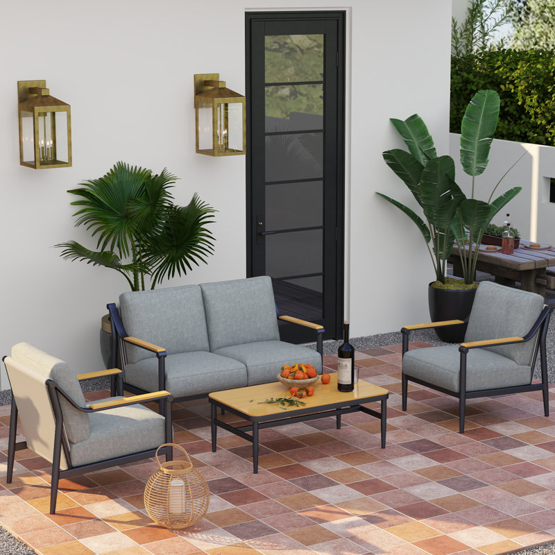 Kiran Outdoor 4-Piece Rope Sofa Set