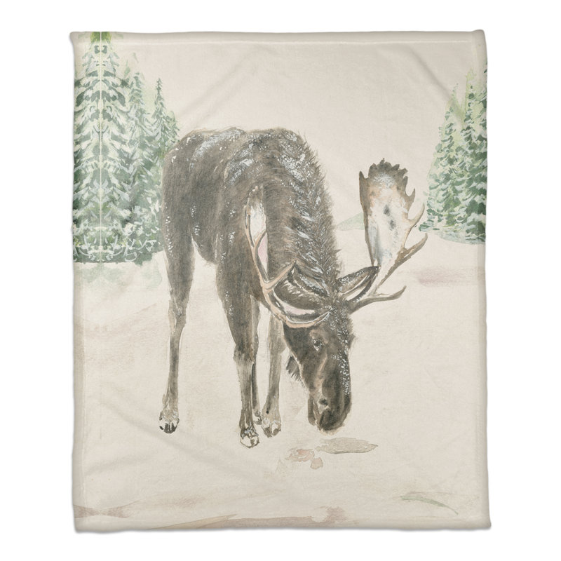 Jeté polaire Winter Moose