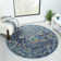 Madrid Blue/Gray/Gold Floral Traditional Indoor Performance Area Rug