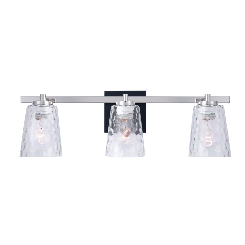 Aimili Modern 3-Light Vanity Light, Nickel/Black