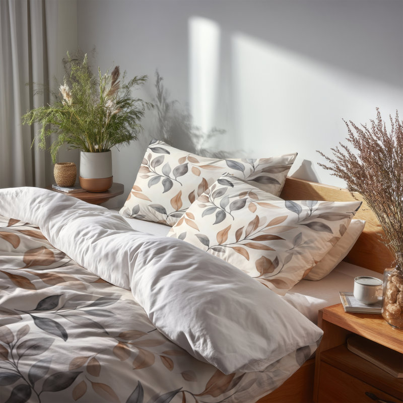 Ensemble de housse de couette et de coussin Floral, Housse de couette très grand et 2 très grandes t