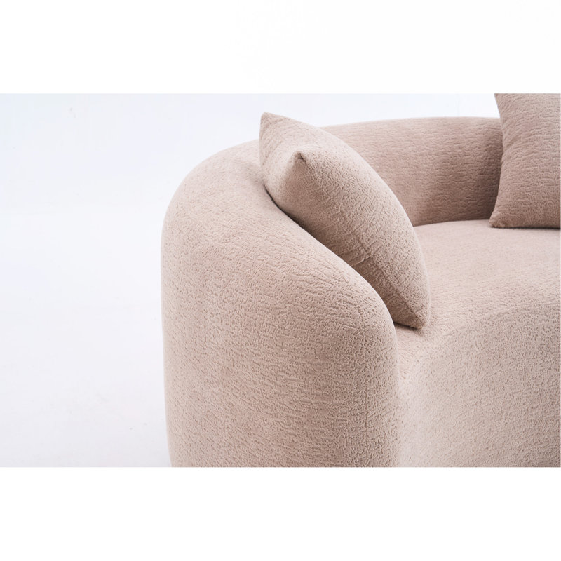 Canapé modulaire courbé en S: double profondeur, Beige