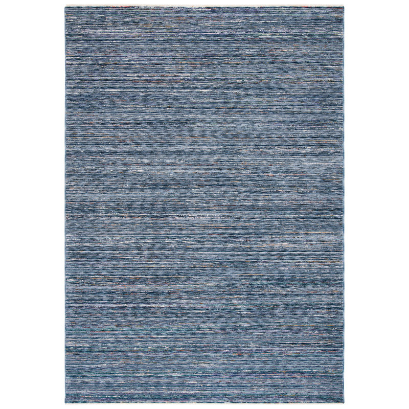 Tapis bleu marine / beige en polyester tissé à la machine Lauren Ralph Lauren Mars, Carré 6 pi 7 po