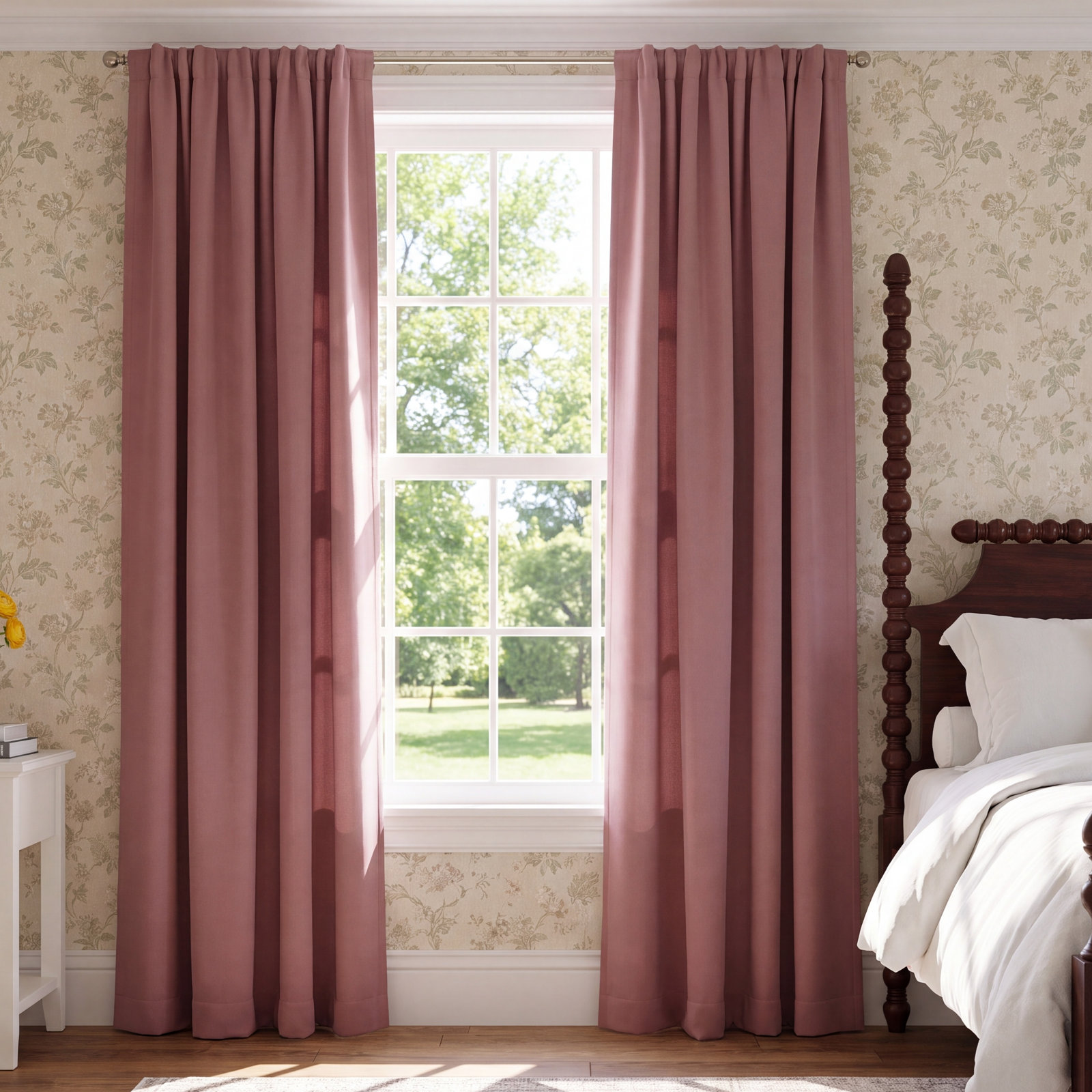 Schaeffer Blackout Thermal Curtain Panel Set, 52" W x 63" L, Mauve
