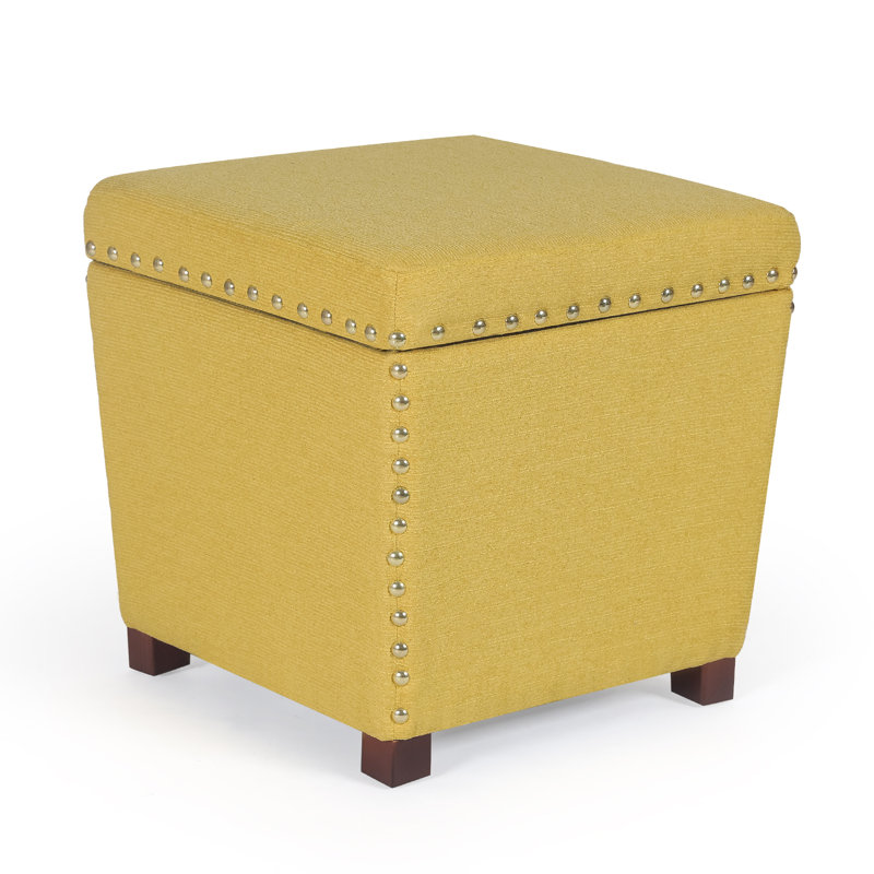 Petit repose-pieds avec rangement, repose-pieds, tabouret en tissu pour salon (turquoise moyen), Polyester gingembre