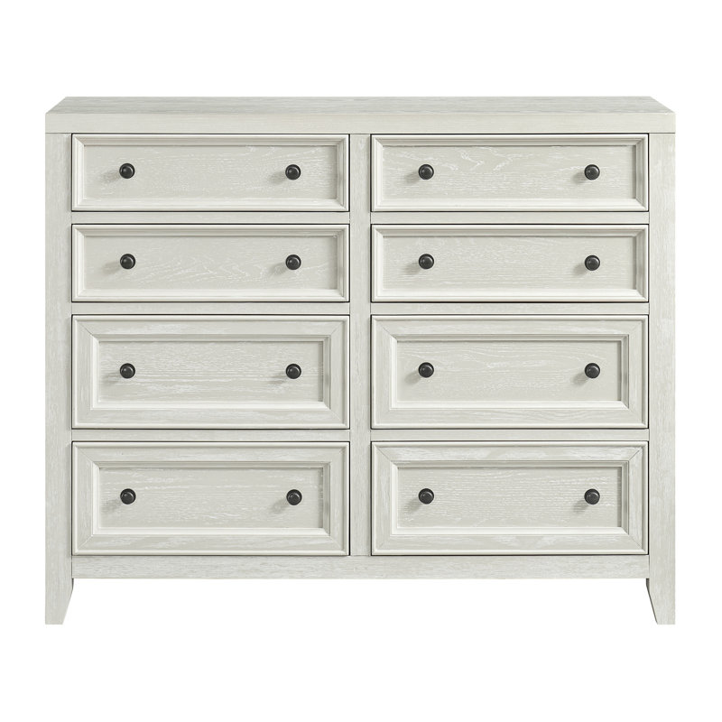 Commode 8 tiroirs Gypse, Blanc
