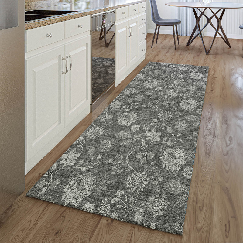 Premium Machine Washable Prisco Gray Rug, Runner 2'3" x 7'6"