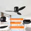 42 po Ventilateur de plafond encastré à 3 pales avec télécommande, moteur à courant continu réversible, 6 vitesses-1185790762-1189342498