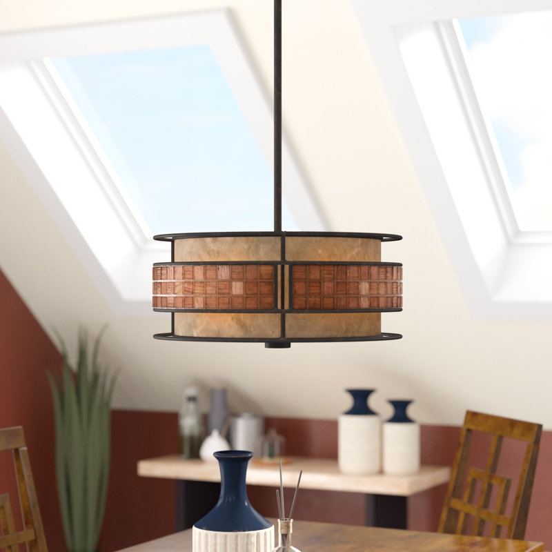 Luminaire suspendu cylindrique à 3 lumières Bashir, H 6,5 po x l 16 po x P 16 po