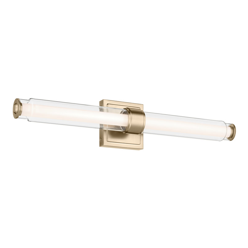 Barre de bain linéaire 26,5 "à DEL moyenne avec verre transparent, Bronze