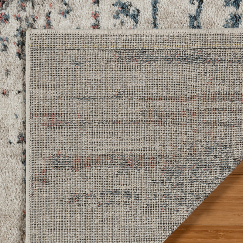 Maia Corah Modern Abstract Ivory Multi Polypropylene Area Rug, Rectangle 7'10" x 10"