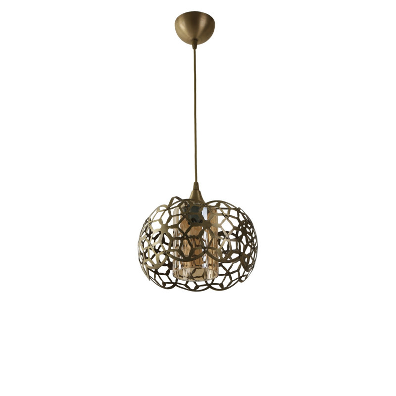Lustre Glam Southwestern, structure en métal, hauteur réglable, capuchon en verre de 25,6 cm de diamètre | Douille E27, 40 W maximum | Élégant luminaire pour le salon, la salle à manger et le vestibule, 25,6 po x 25,6 po x 25,6 po