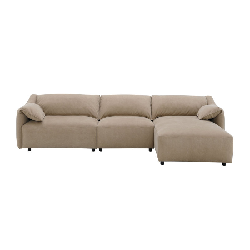 Light Brown Suede Sectional Sofa