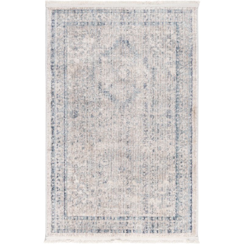 Tapis traditionnel gris Menands, Rectangle 2 pi 2 po x 3 pi 1 po