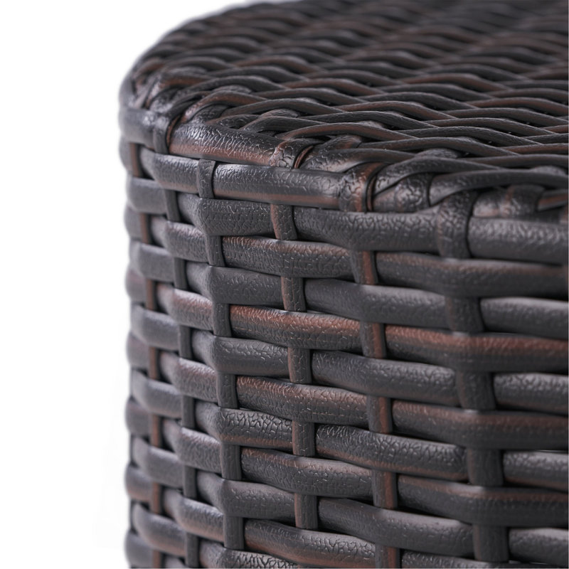 Kingstown RD Barrel Side Table,  Outdoor Wicker End Table