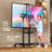 Mobile TV Stand on Wheels with Shelf for 32-75 Inch TV up to 132 lbs, Adjustable Drumcullen TV Tray
