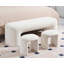 Banc de 53 po avec repose-pieds en chenille moderne avec repose-pieds