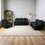 Ensemble de canapé inclinable en cuir 3 pièces Black