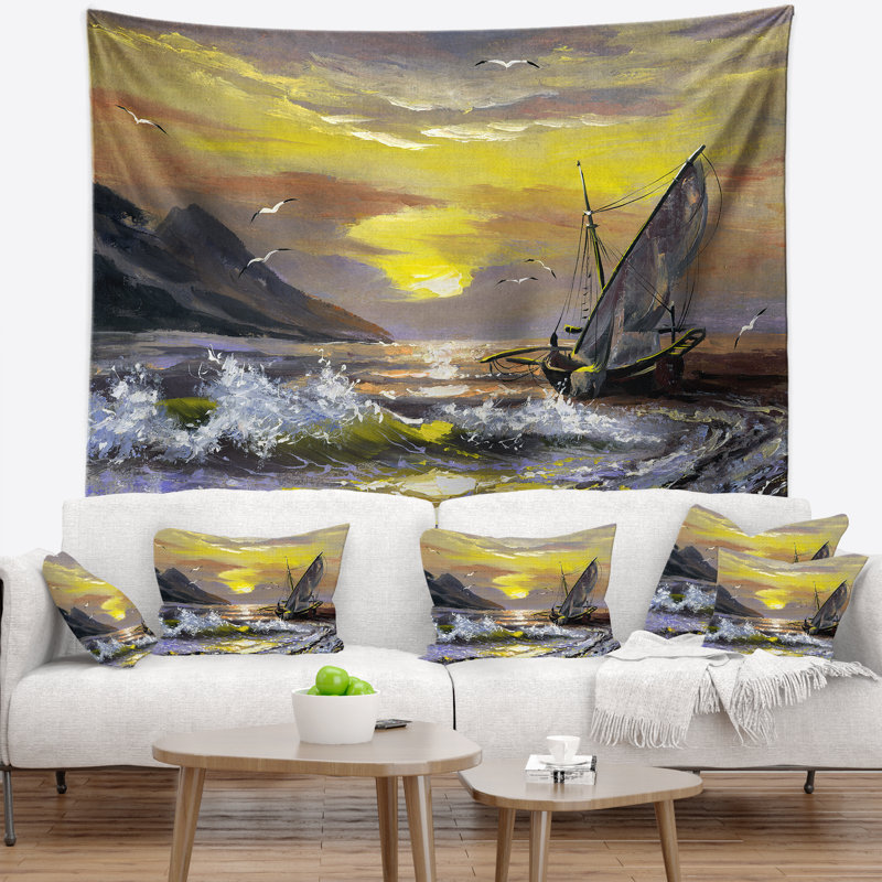 Rencontrez-vous bientôt tapisserie Seascape, H 50 po x l 60 po