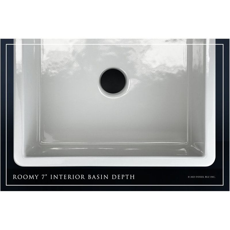 Luxury 19.88" x 17.88" Fireclay Modern Farmhouse Bathroom Sink, Reversible