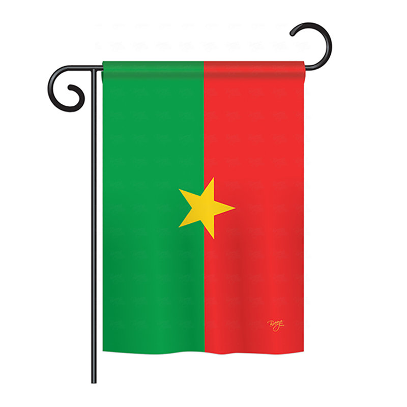 Drapeau maison en polyester 2 côtés burkina faso, H 40 po x l 28 po