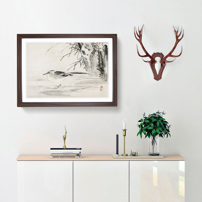 Spotted Sandpiper by Kono Baireir - Framed Print, 27cm H x 36cm W x 2cm D, Walnut Framed