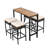 Wood Outdoor Table And Eight Stools With Easy Cushions All-Weather Bistro