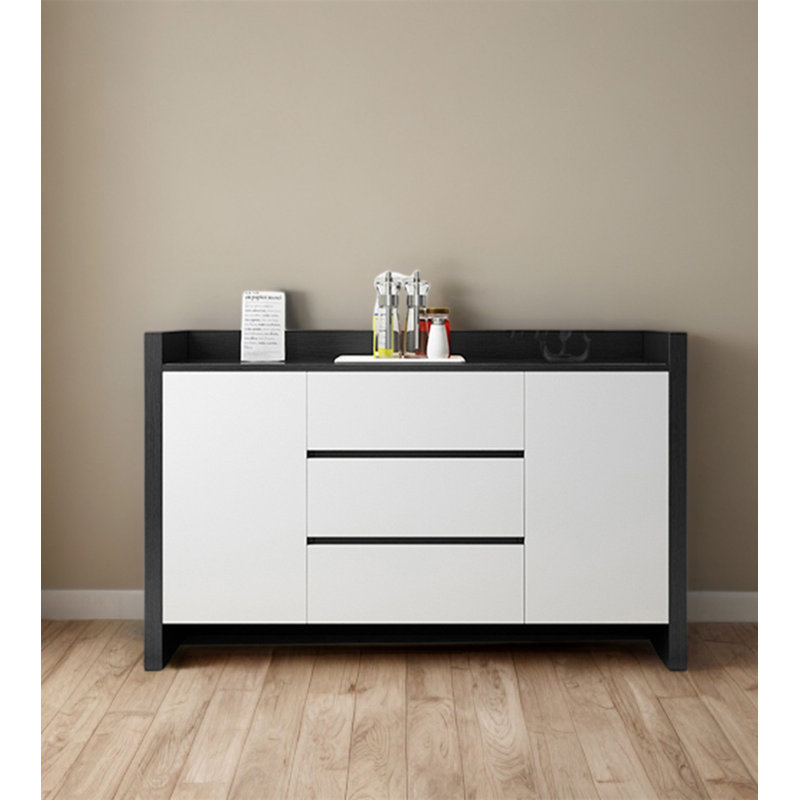 Buffet Nihasvi, H 33,46 po x l 47,24 po x P 15,75 po, Noir / blanc