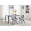 Chaise de salle à manger, chaise en tissu épais, ensemble de pieds en métal 2 pièces, gris-894191197