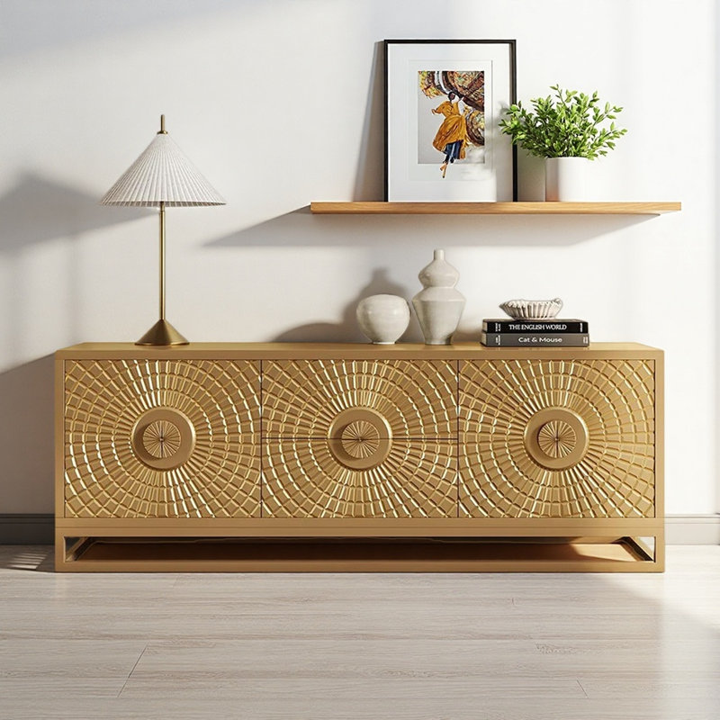 Meuble télé doré moderne et luxueux