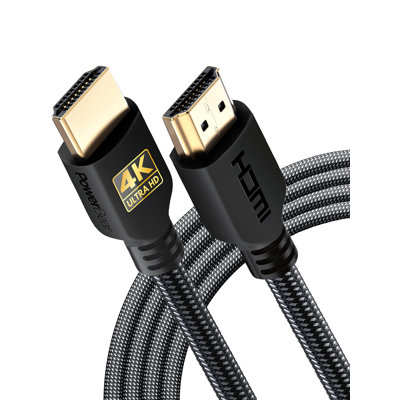 PowerBear 4K HDMI Cable, High Speed Braided Nylon Gold Connectors ARC CL3 Rated - 10 ft, 2-Pack