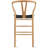 26″ Seat Height Counter Stool – Fully Assembled Farmhouse Wood Chair with Dark Espresso Woven Y‑Back Seat, Solid Beech Frame, 250 lb Capacity-1020505724