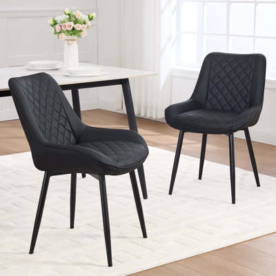 Faux Leather Upholstered Metal Dining Chair