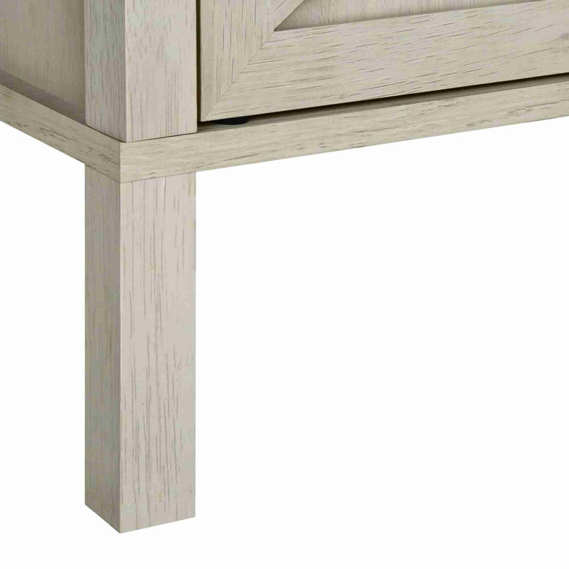 Table d'appoint avec armoire de rangement intégrée, Chêne blanchi