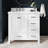 Cambridge 37'' Solid Wood Single Bathroom Vanity in White, with 1.5'' Pure White Quartz Top, Left Offset, Rectangle Sink-1949423148-1898679640
