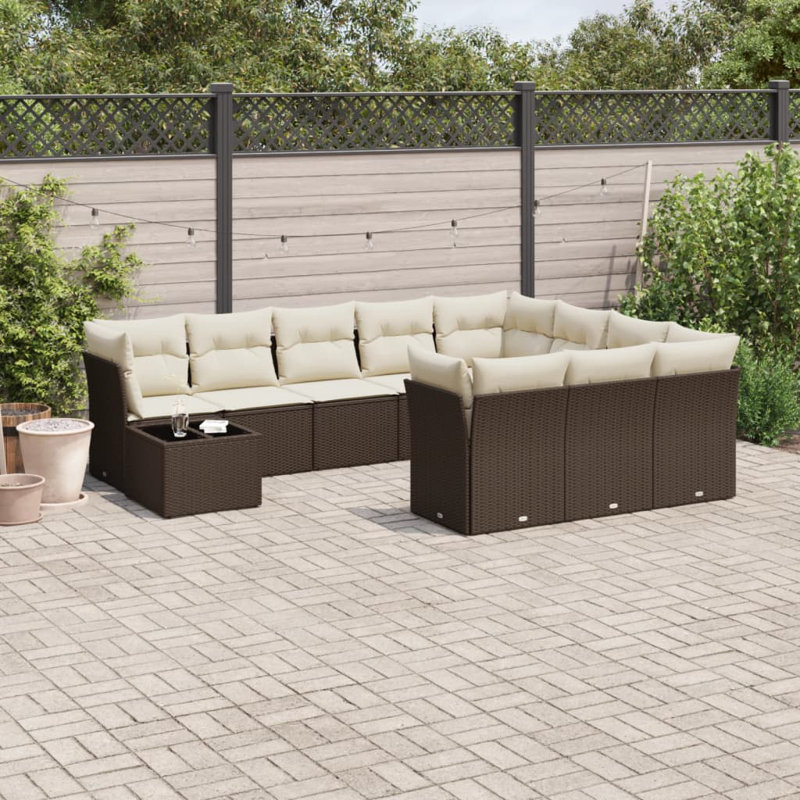 Vidaxl Garden Sofa Set Brown