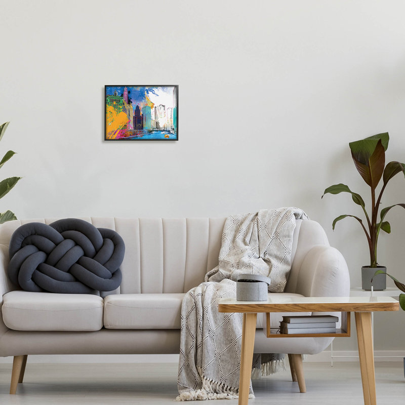 "Urban City Buildings", estampe numérique par Porter Hastings, H 11 po x l 14 po x P 1,5 po, Giclée encadrée noir minuit