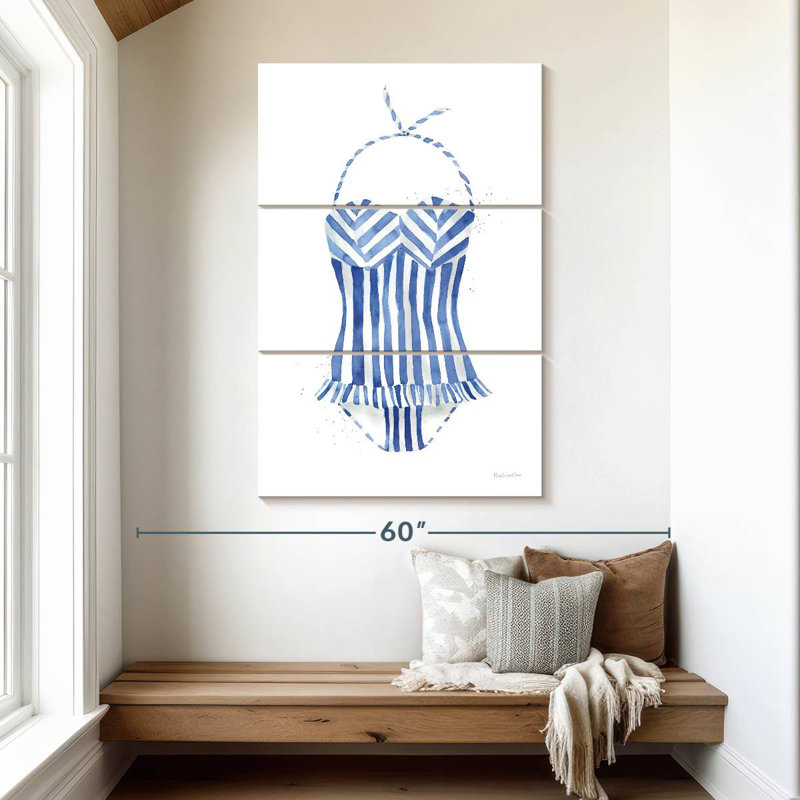 Maillot de bain bleu Sh Shetworth, H 50 po x l 32 po