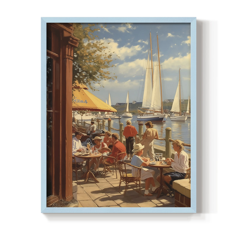 Série NAUTICAL DCxxxiv, reproduction encadrée - bois massif, H 11 po x l 9 po, Bleu