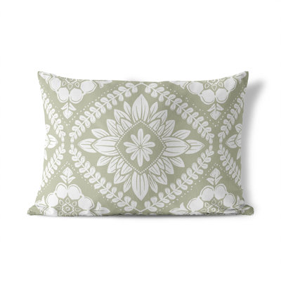 Talia Geometric Floral Outdoor Lumbar Pillow