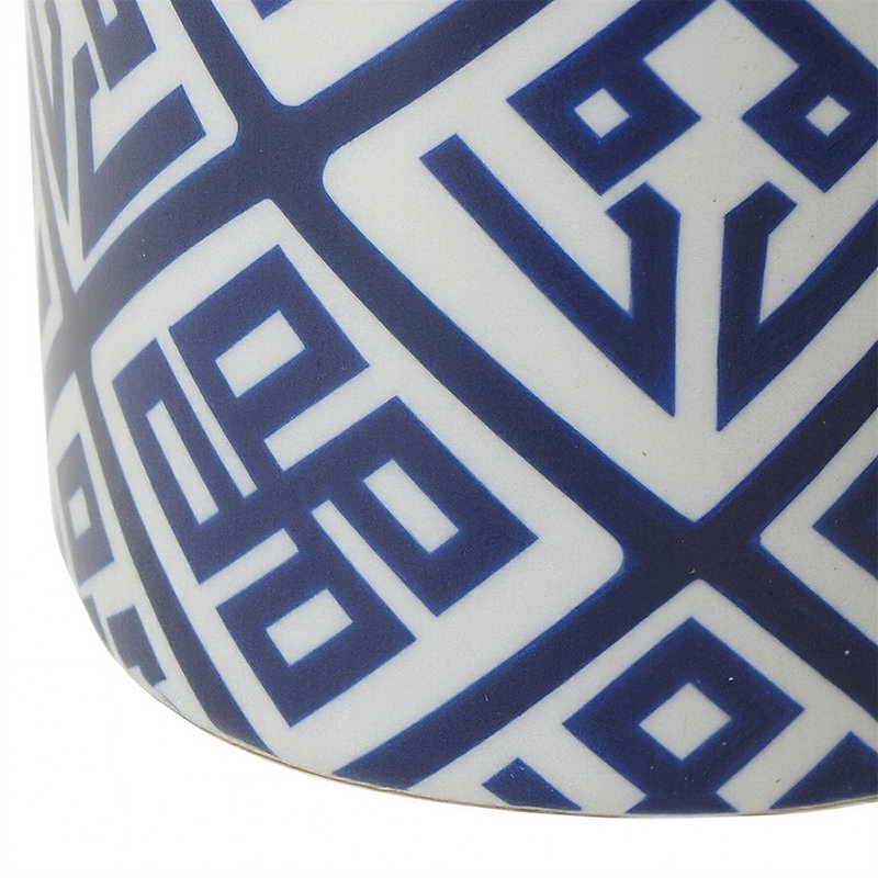 Vase 13,8 "bleu et blanc et pot de gingembre, pot décoratif en céramique bleu et blanc pour présentation de table