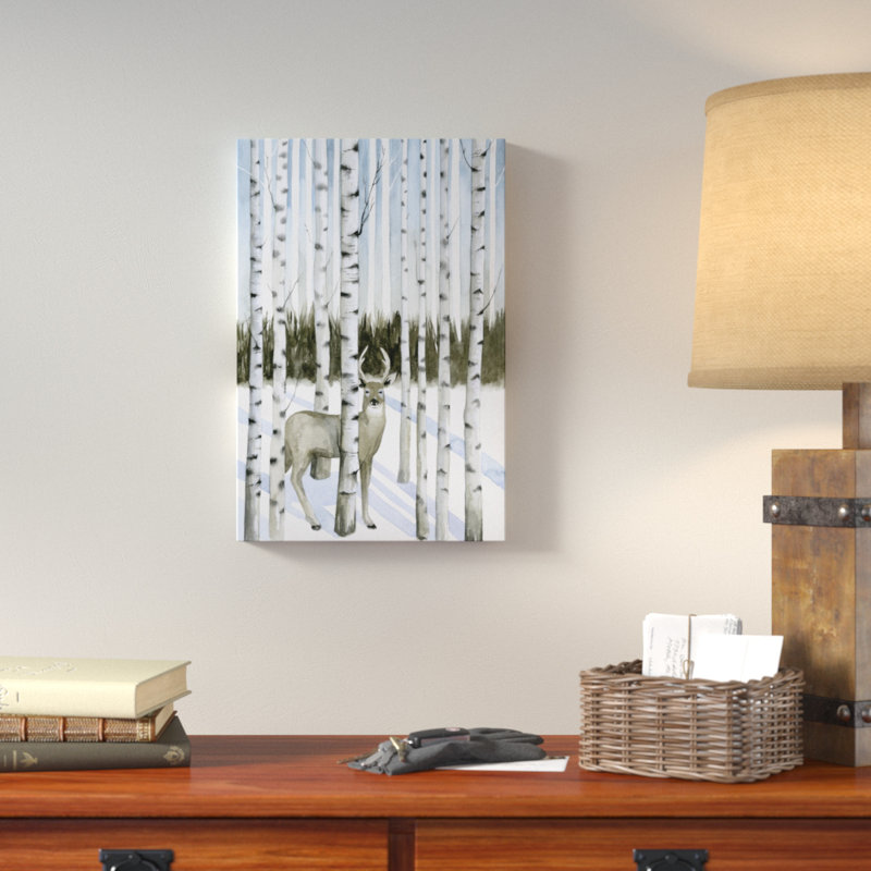 Deer In Snowfall I - Wrapped Canvas Print, 114 cm H x 76 cm W x 4 cm D