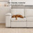 U Shape Sectional Sofa with Pull Out Bed, Sleeper Sectional Couch with Storage, Beige-93679249