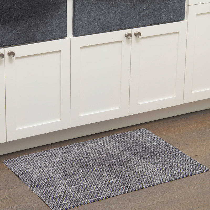 Smooth Step Striped Water Resistant Anti-Fatigue Non-Skid Kitchen Mat, Gray